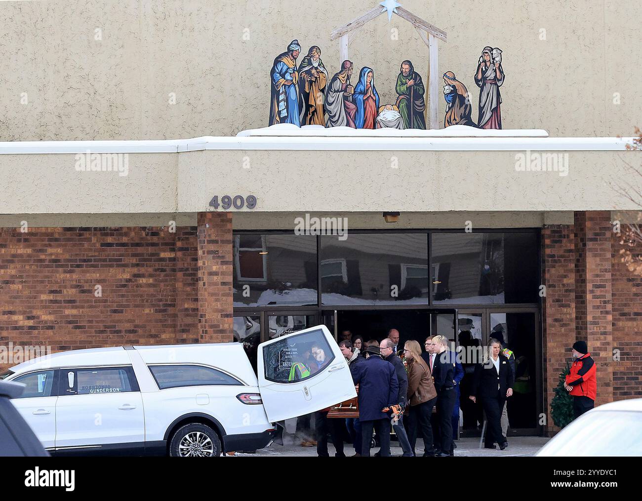 The casket of Rubi Patricia Vergara, who was killed at Abundant Life ...