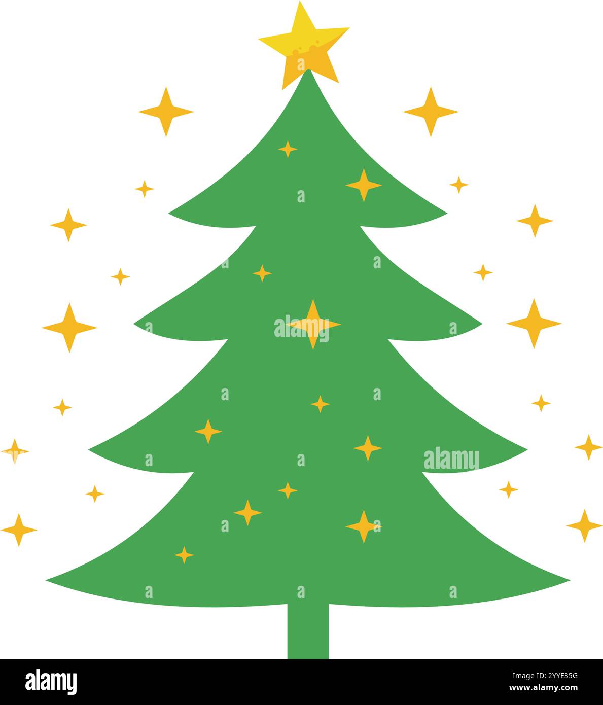 Green Christmas tree - vector illustration Stock Vector Image & Art - Alamy