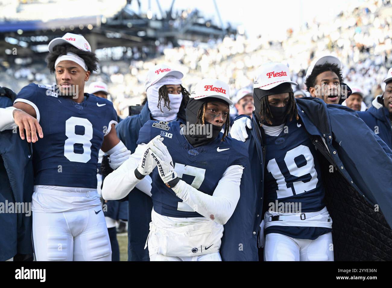 Penn State players celebrate after their win over SMU in the first