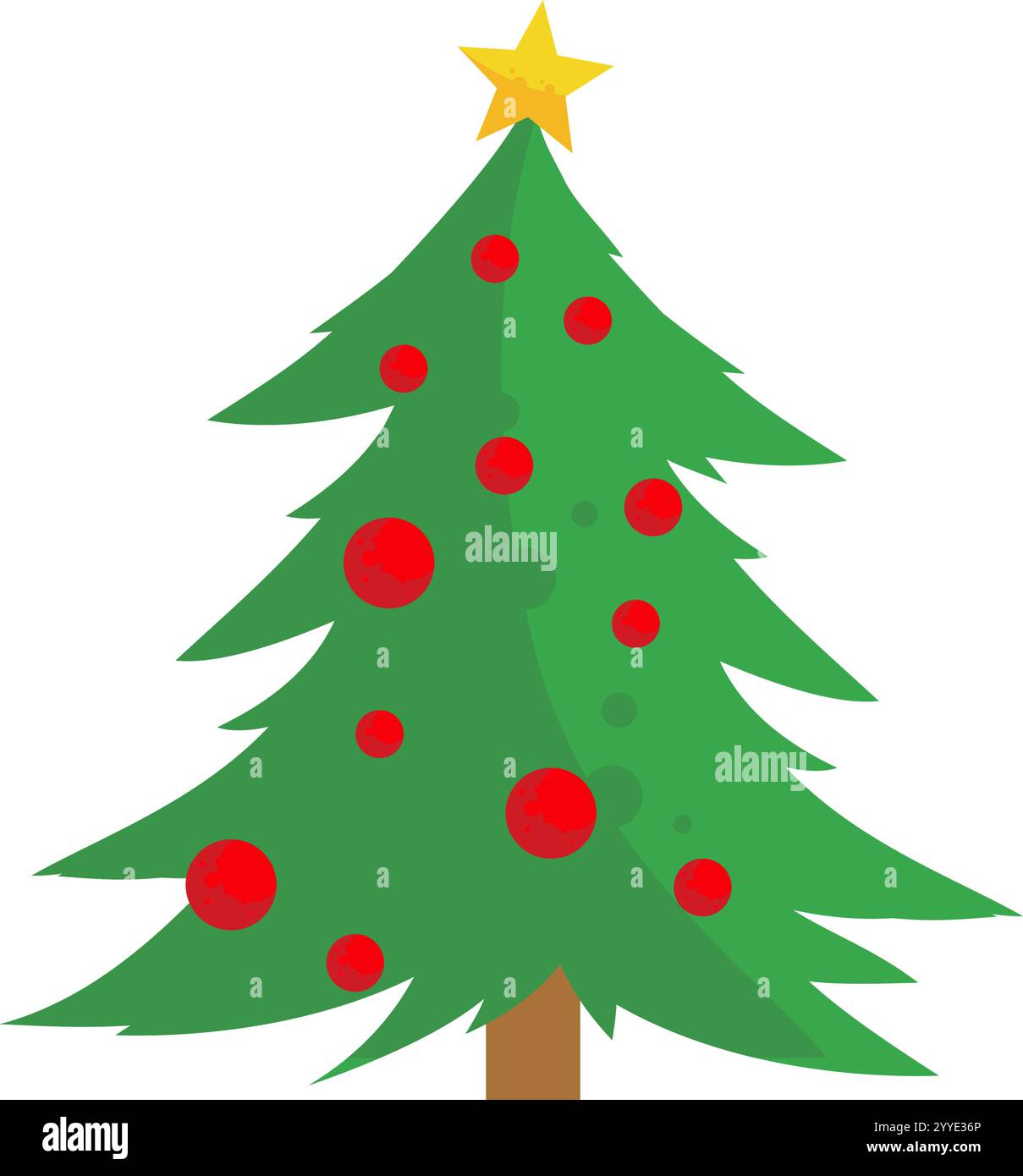 Green Christmas tree - vector illustration Stock Vector Image & Art - Alamy