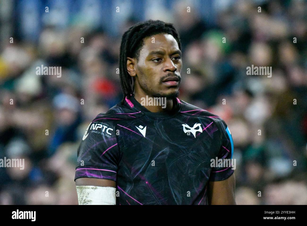 Swansea, Wales. 21 December 2024. Daniel Kasende Of Ospreys During The 