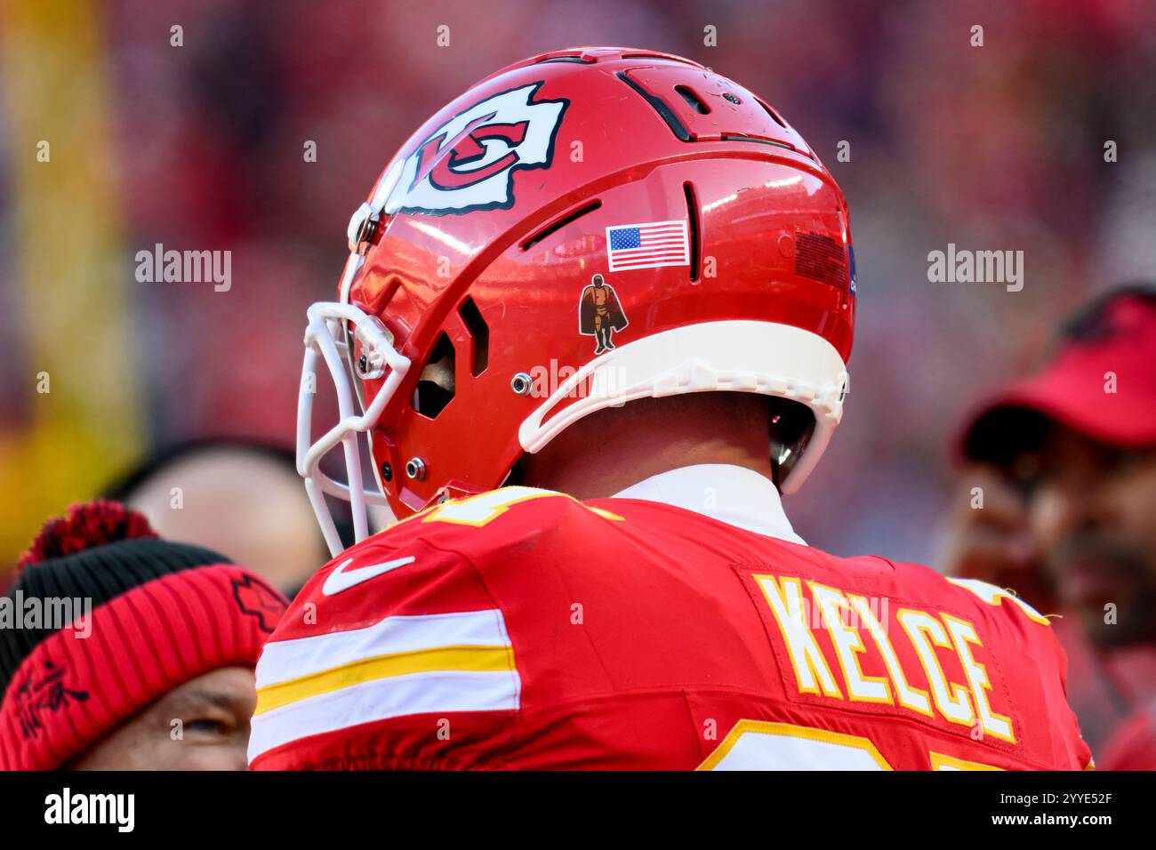 Kansas City Chiefs tight end Travis Kelce wore a sticker on his ...