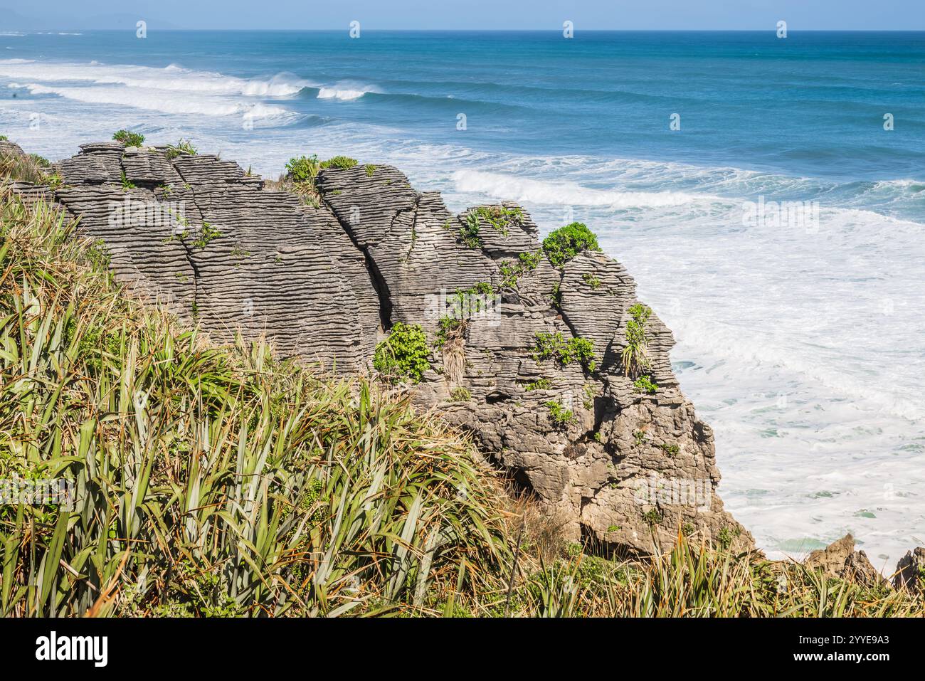 Pancake rocks South Island Stock Photo - Alamy