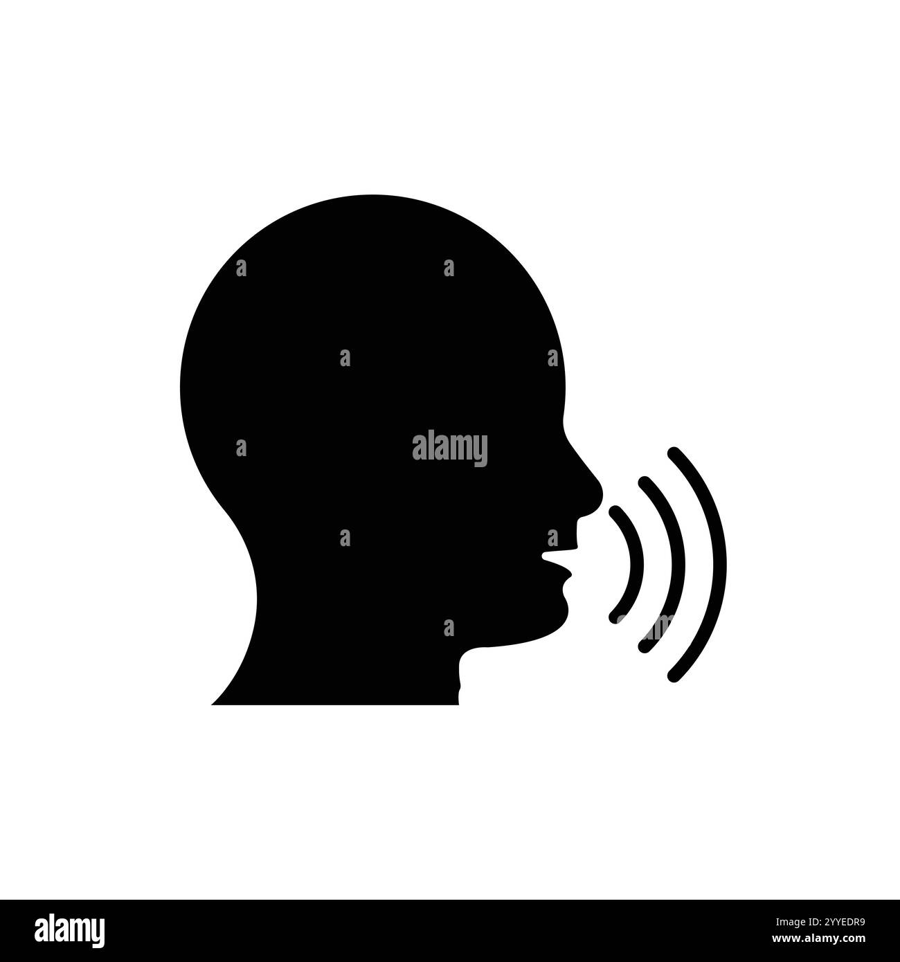 Speak icon, talk or talking person sign, speech icon for interview, interact and talks controls, man with open mouth – stock vector Stock Vector