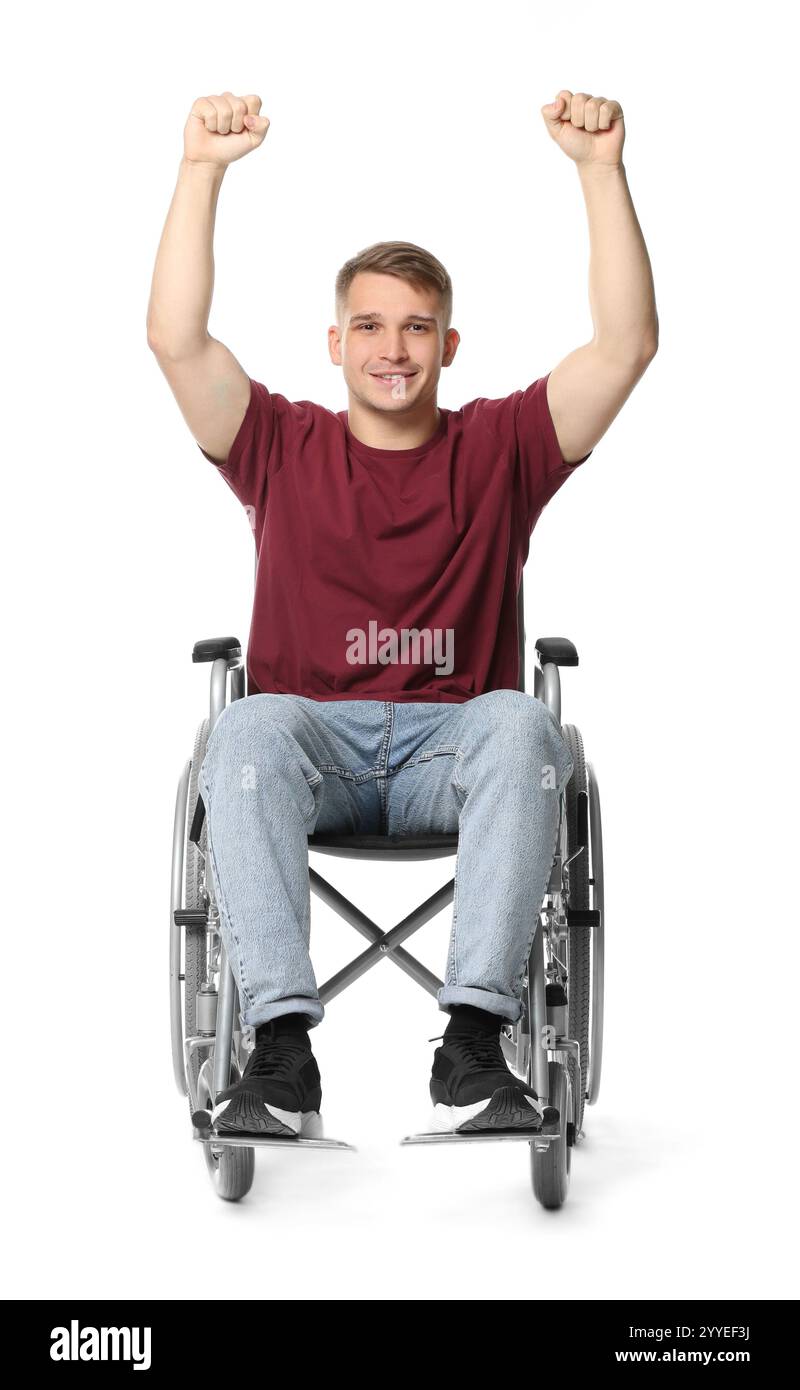 Happy white male on wheelchair hi-res stock photography and images - Alamy