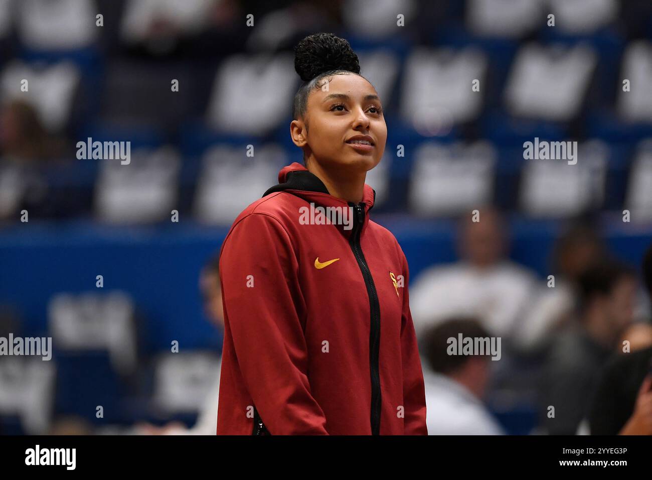 USC guard JuJu Watkins warms up before an NCAA college basketball game