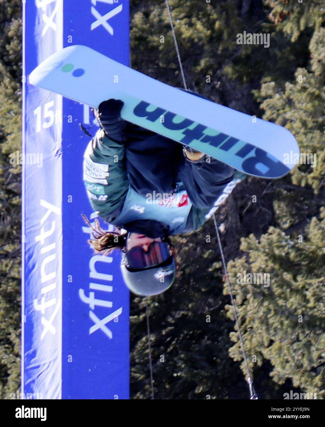 Ayumu Hirano of Japan performs en route to winning gold in the men's