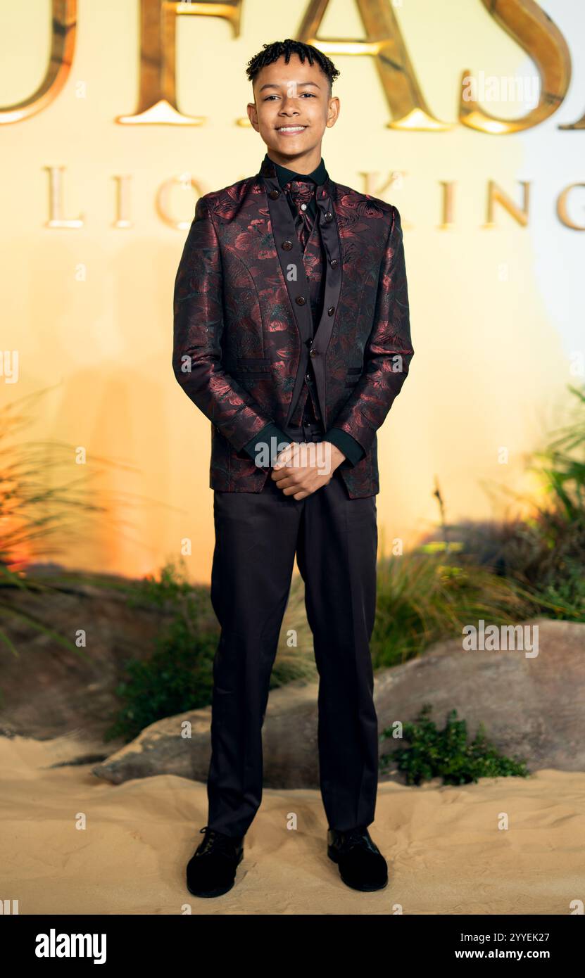 LONDON, ENGLAND - DECEMBER 10: Theo Somolu attends the &ldquo;Mufasa: The