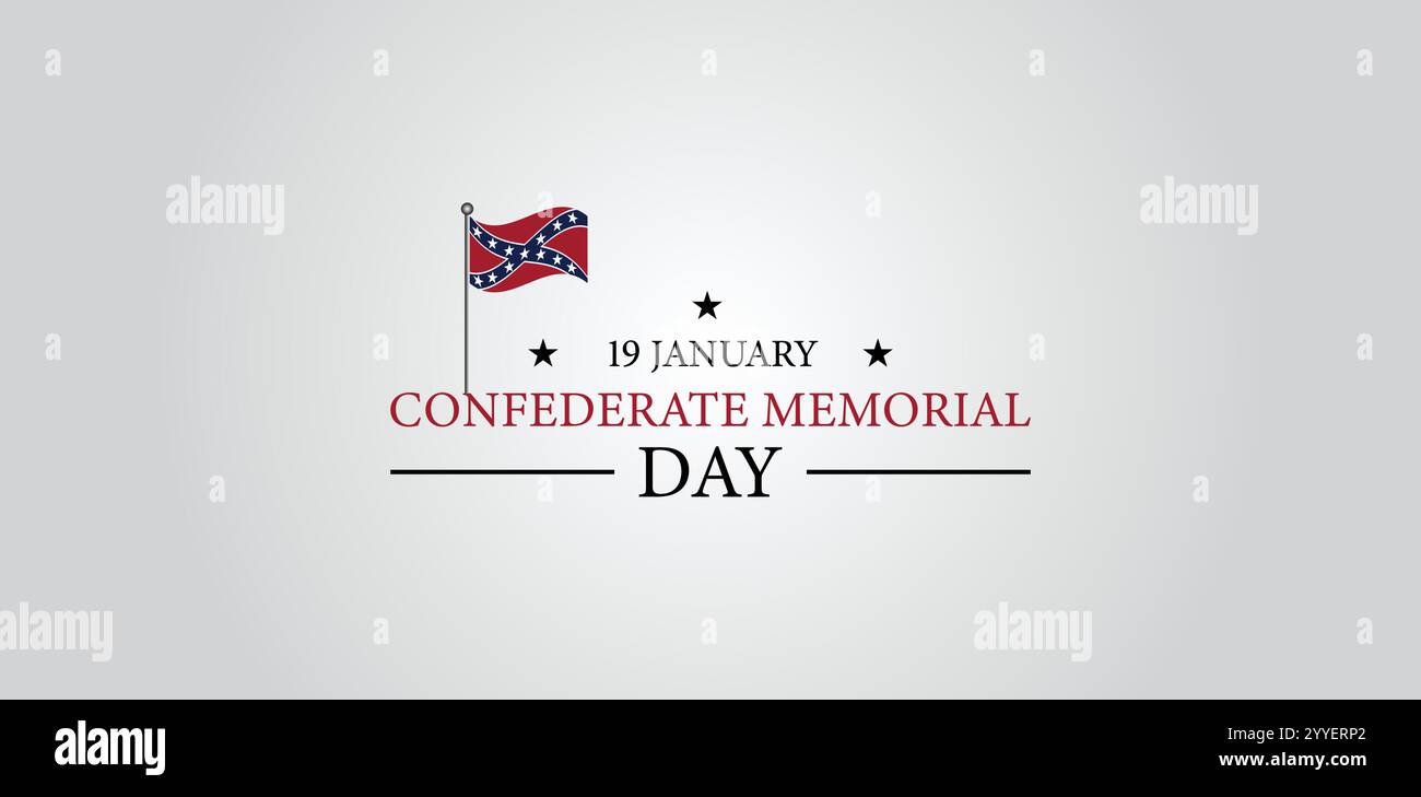 Remembering Confederate Heroes Day on January 19th Stock Vector