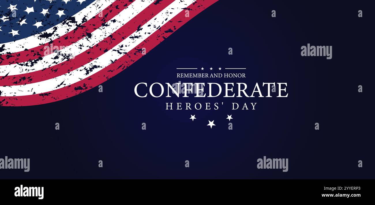 Remembering Confederate Heroes Day on January 19th Stock Vector