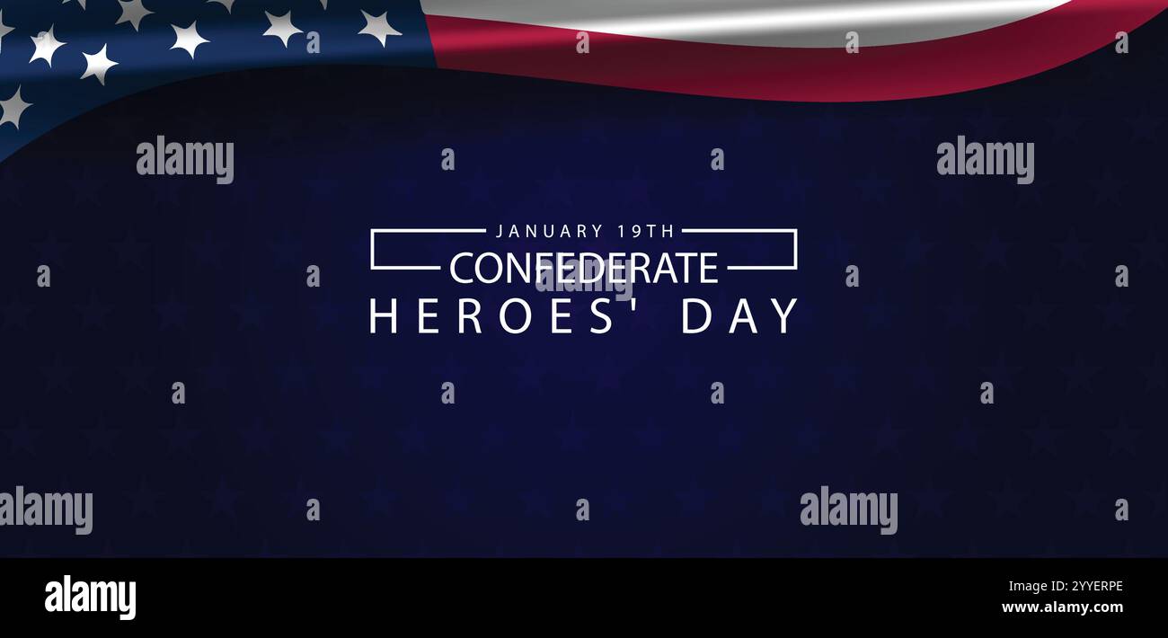 Remembering Confederate Heroes Day on January 19th Stock Vector
