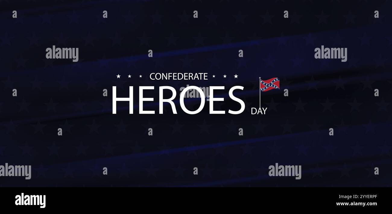 Remembering Confederate Heroes Day on January 19th Stock Vector