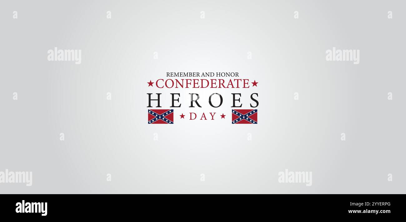 Remembering Confederate Heroes Day on January 19th Stock Vector