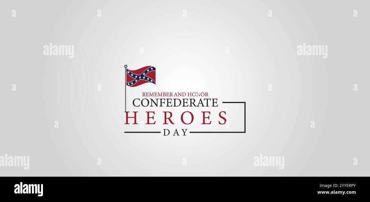 Remembering Confederate Heroes Day on January 19th Stock Vector