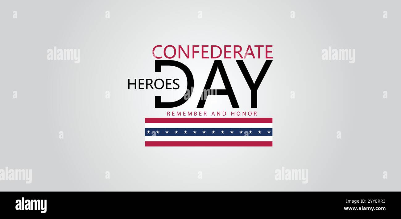Remembering Confederate Heroes Day on January 19th Stock Vector