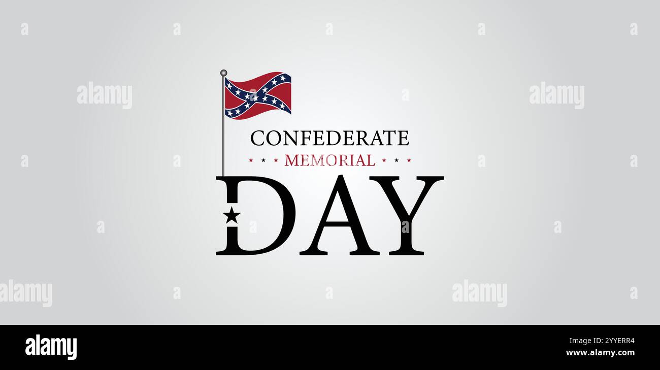 Remembering Confederate Heroes Day on January 19th Stock Vector