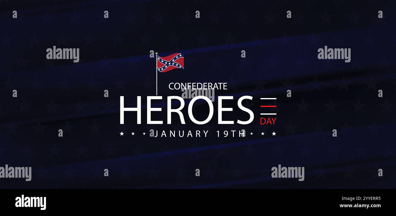 Remembering Confederate Heroes Day on January 19th Stock Vector