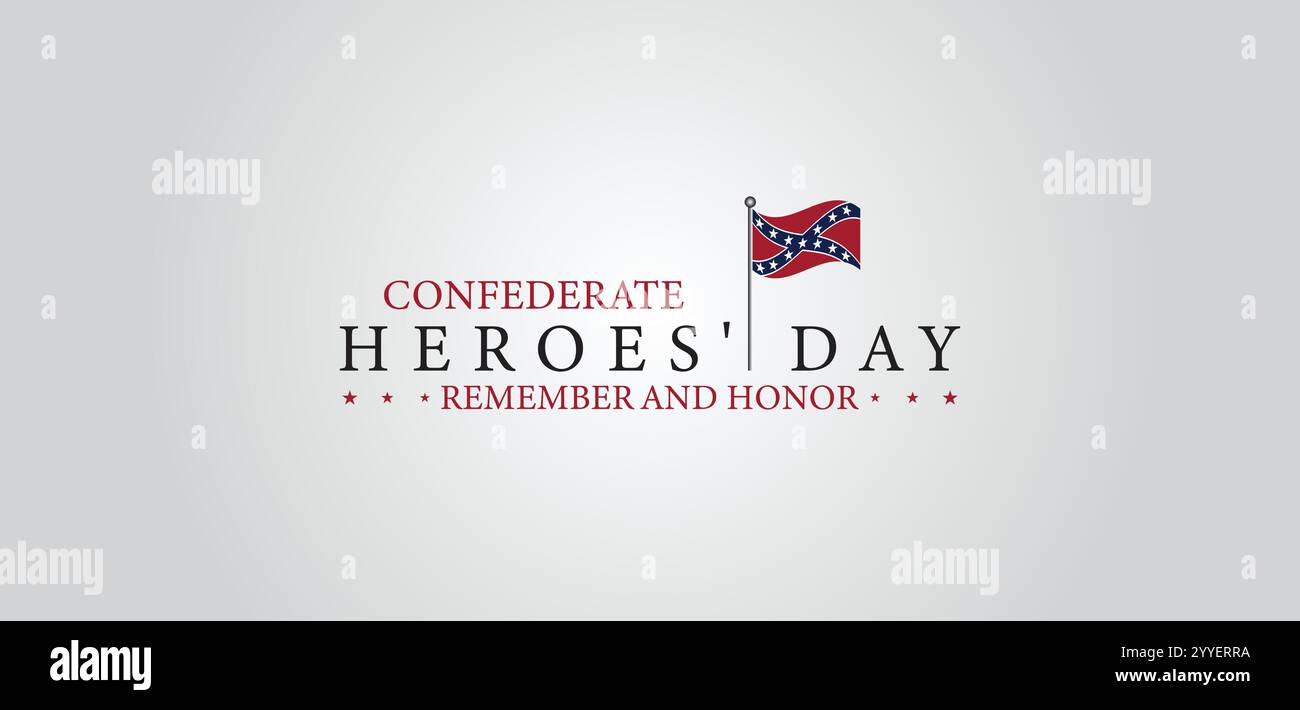 Remembering Confederate Heroes Day on January 19th Stock Vector