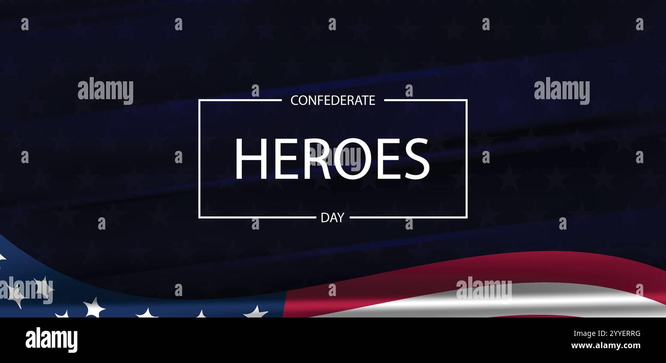 Remembering Confederate Heroes Day on January 19th Stock Vector