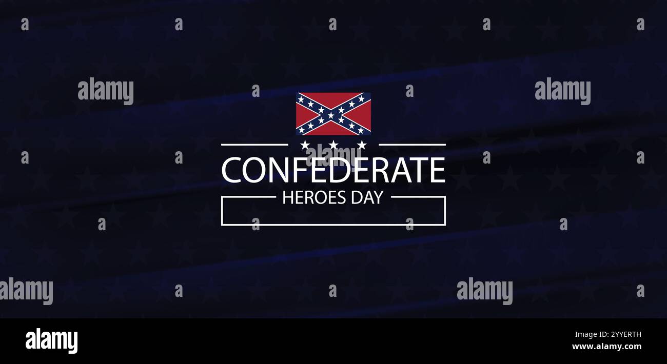 Remembering Confederate Heroes Day on January 19th Stock Vector