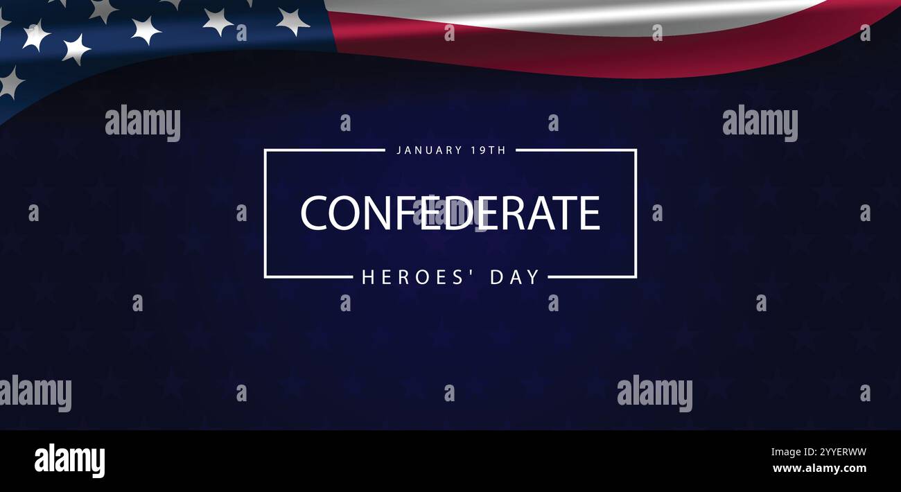 Remembering Confederate Heroes Day on January 19th Stock Vector