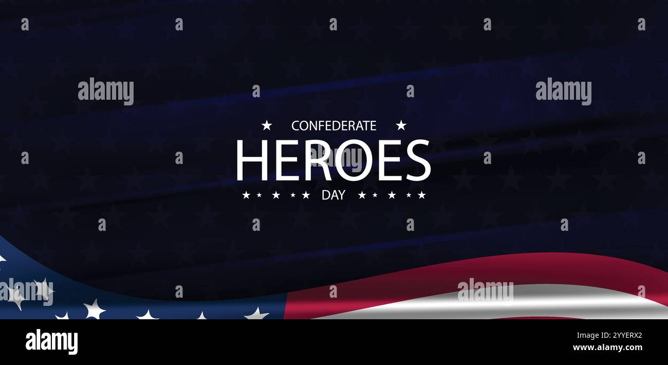 Remembering Confederate Heroes Day on January 19th Stock Vector