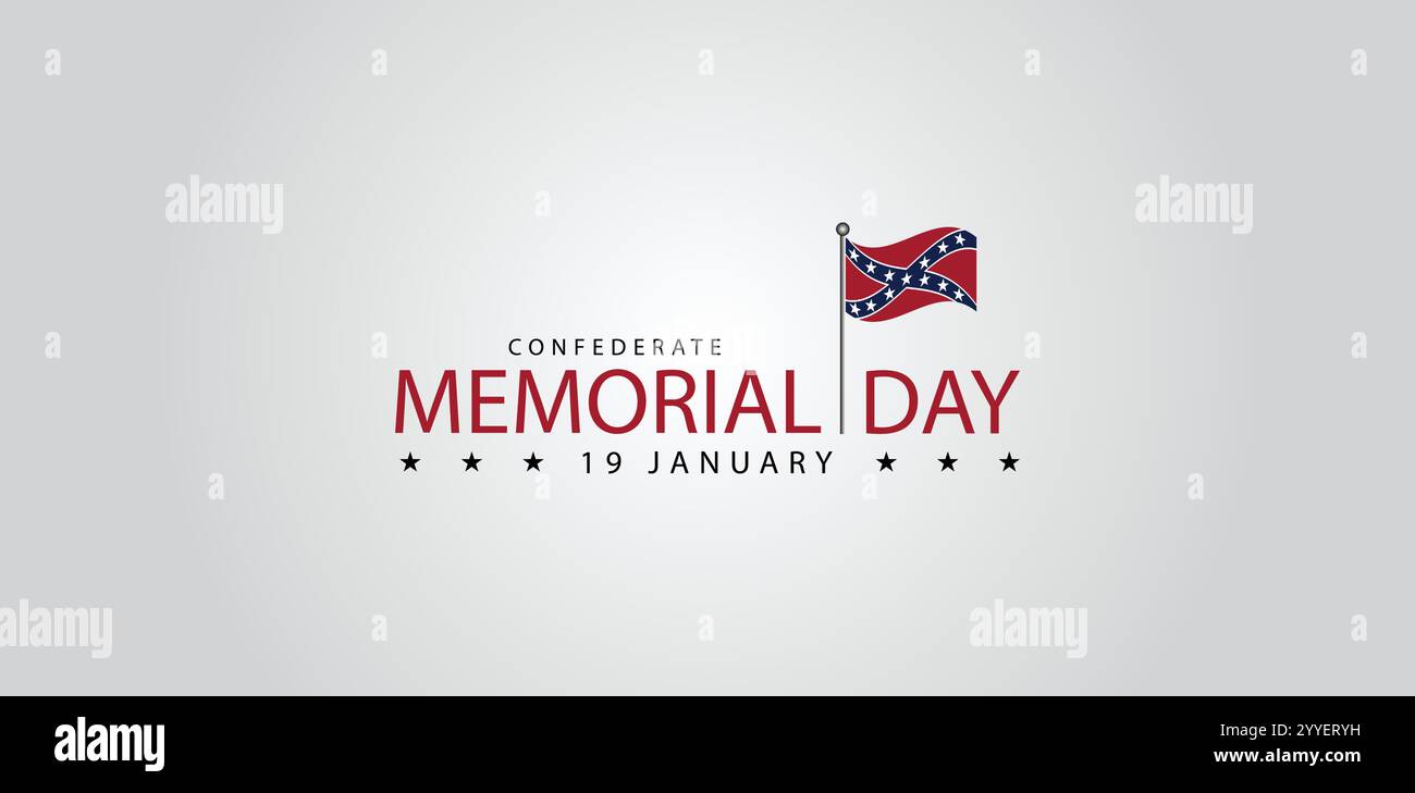 Remembering Confederate Heroes Day on January 19th Stock Vector