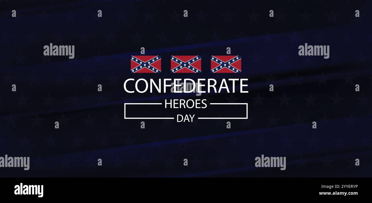 Remembering Confederate Heroes Day on January 19th Stock Vector