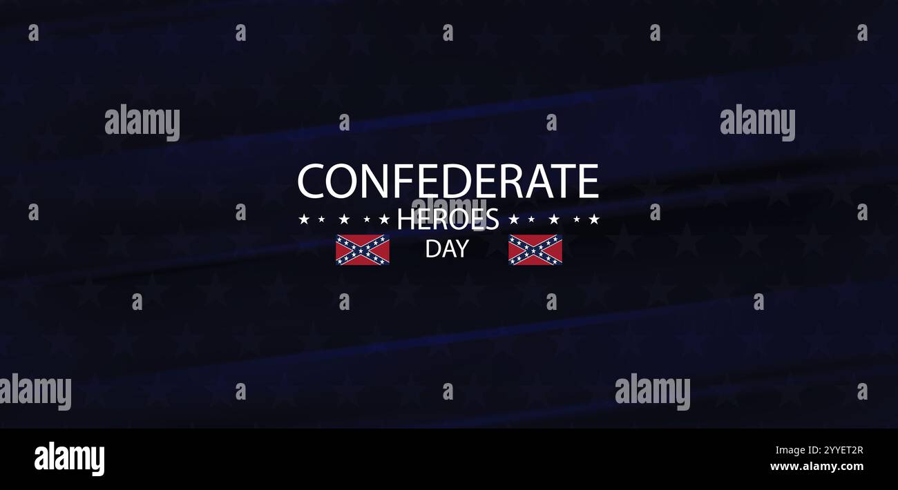 Remembering Confederate Heroes Day on January 19th Stock Vector
