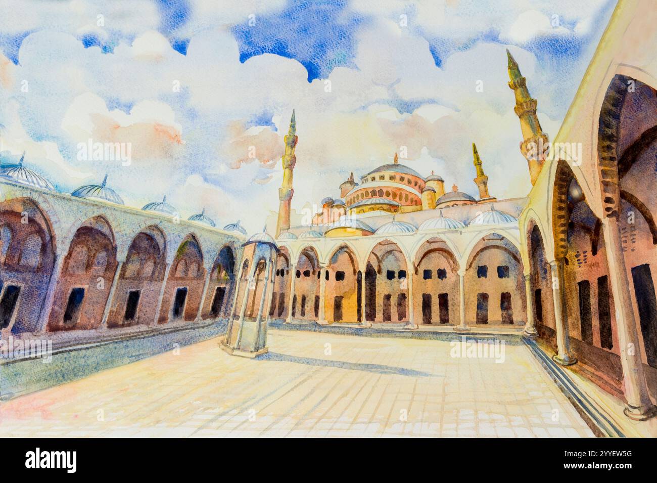 Istanbul, Turkey, The Blue Mosque. A landmark of the world is a tourist ...