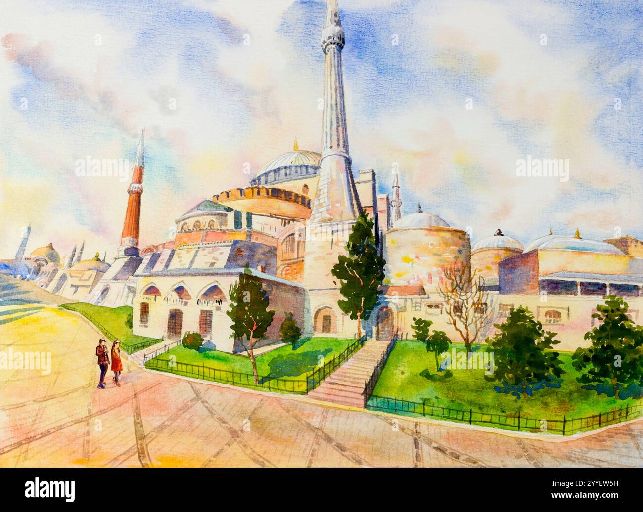 Istanbul, Turkey, The Blue Mosque. A landmark of the world is a tourist ...