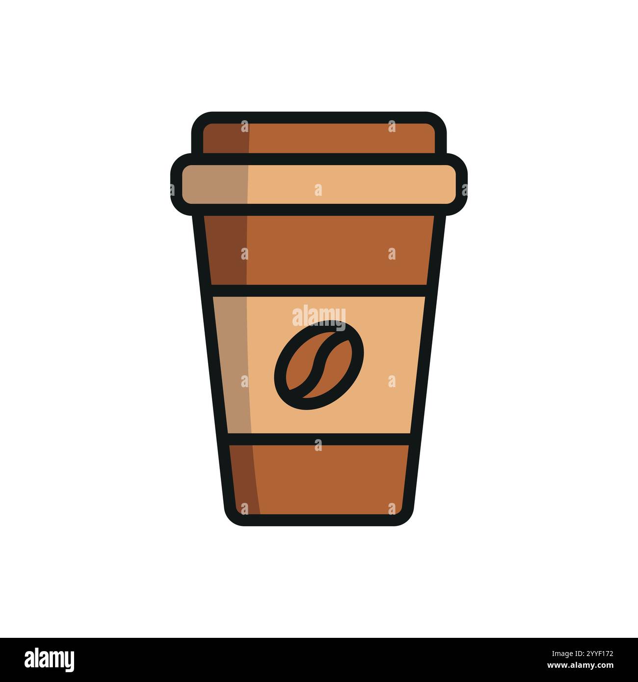 Coffee paper cup icon featuring a sleek design with a lid and sleeve ...