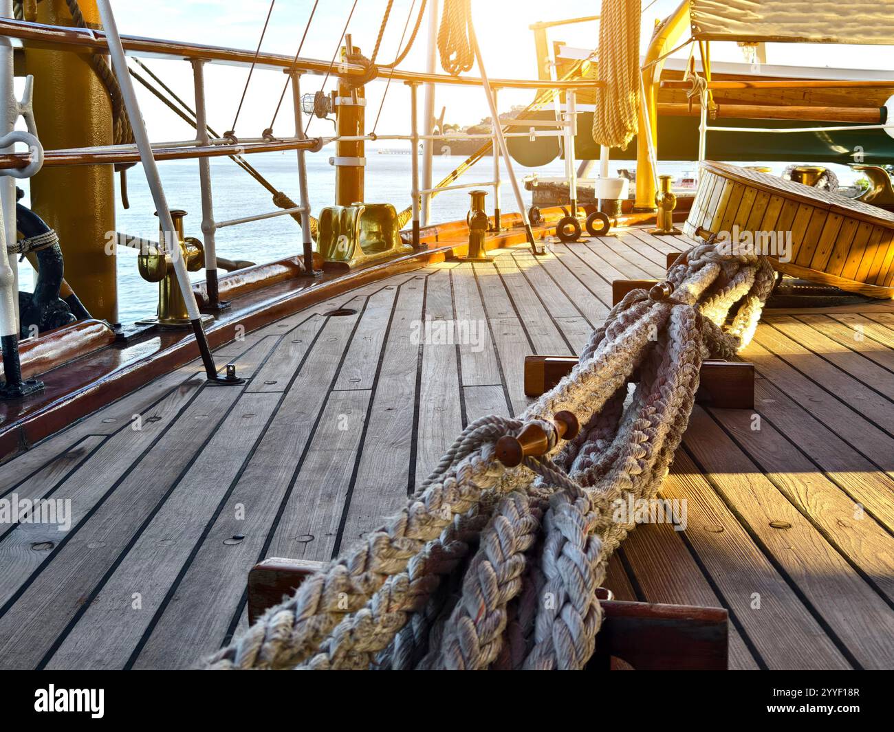 Ropes stretched across the masts of an old ship Stock Photo - Alamy