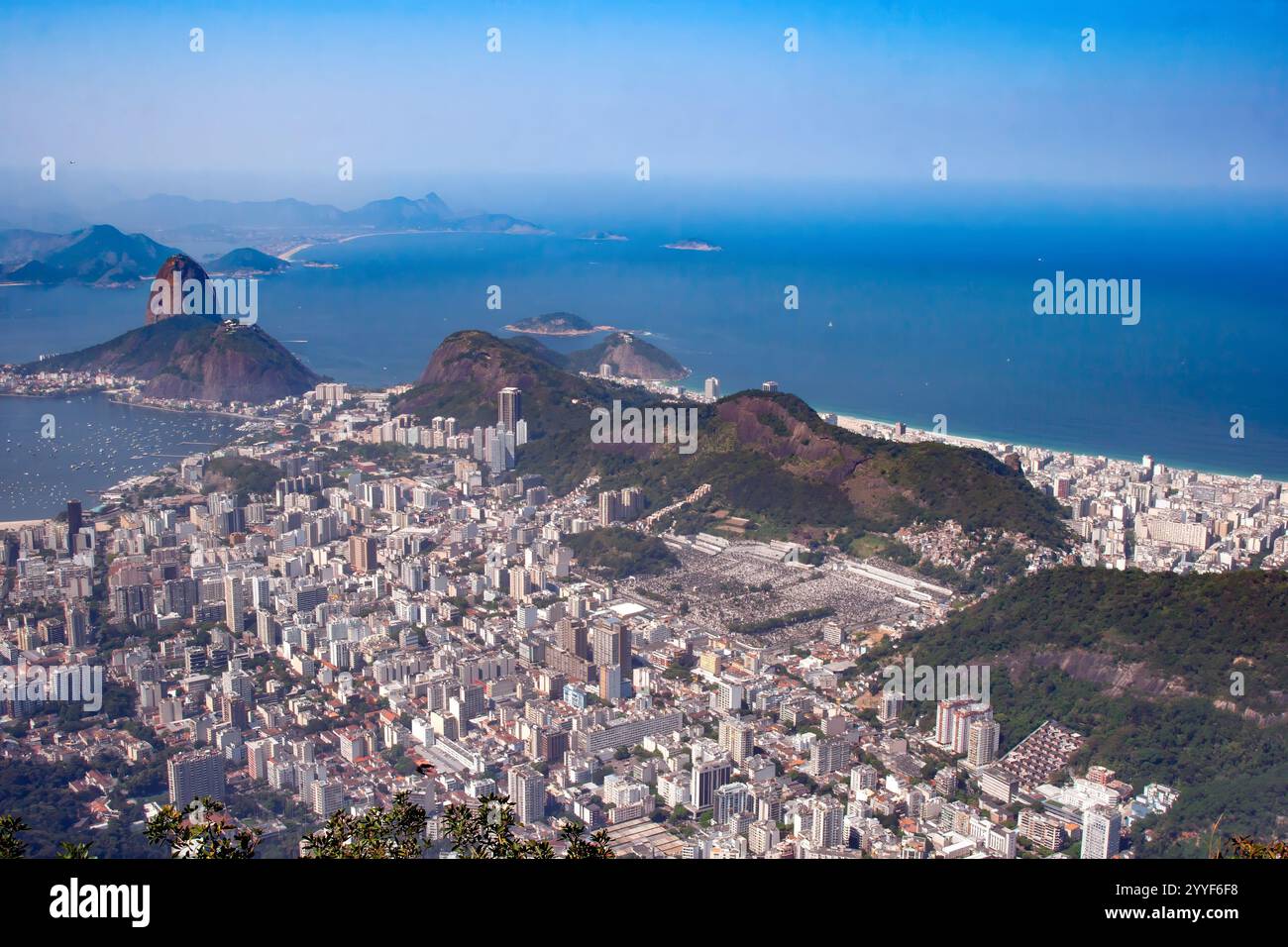 Stunning aerial view of Rio de Janeiro with Sugarloaf Mountain ...