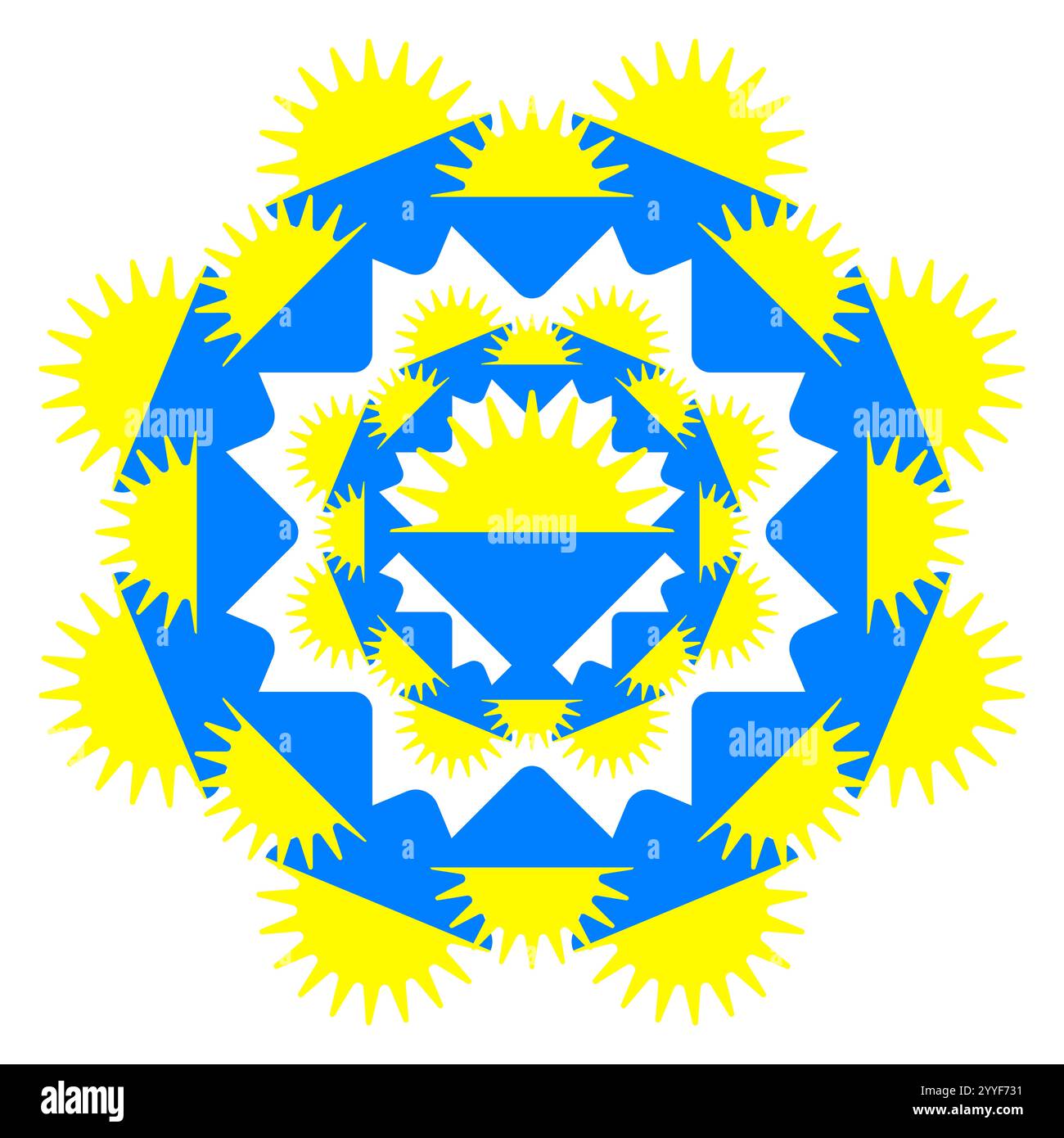 Abstract Bicolor Art blue-yelow texture. Modern stylish abstract Ukrainian texture. Template for prints, textiles, wrapping, wallpaper, website etc. Stock Photo