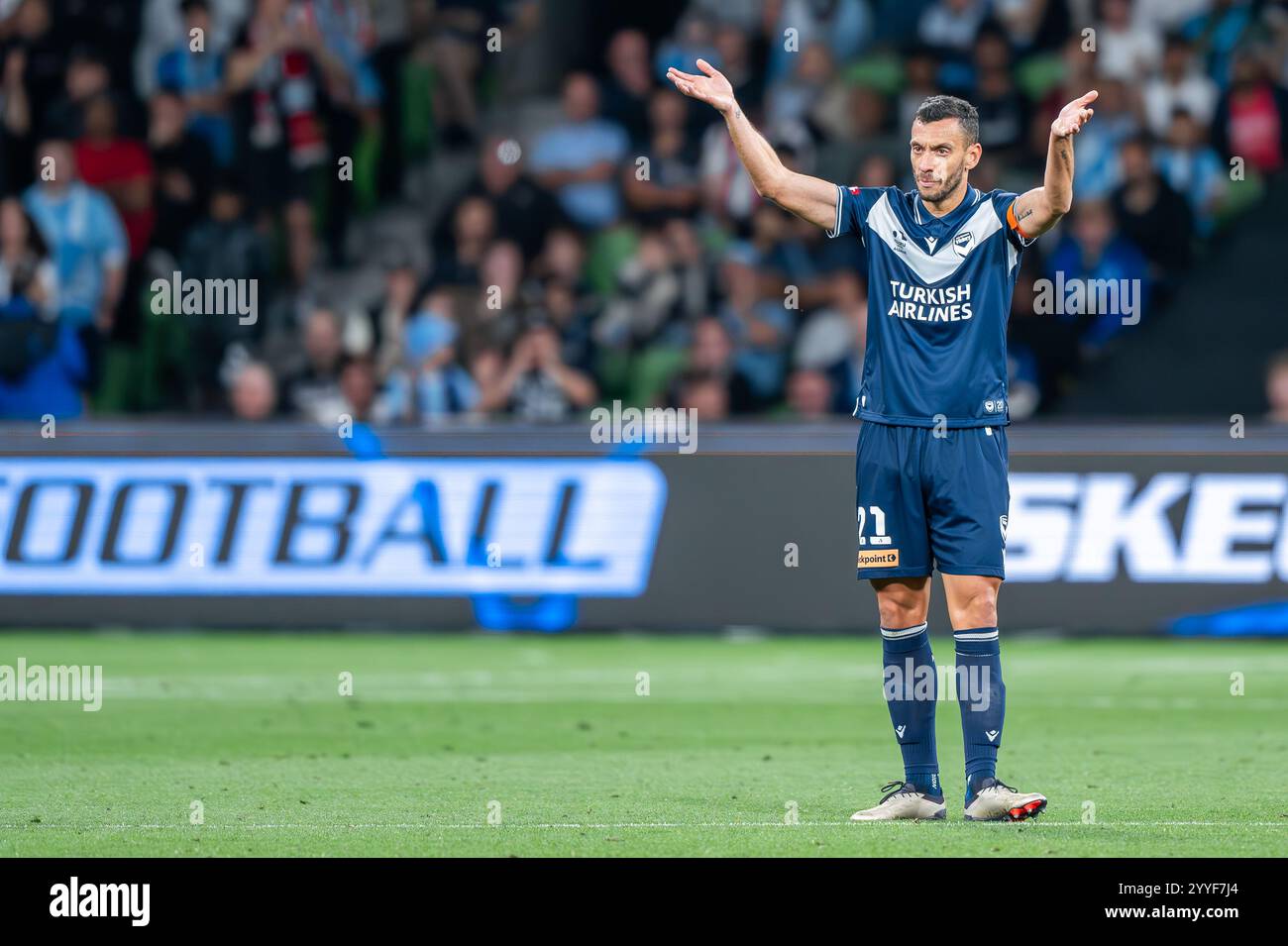 Melbourne, Australia. 21st Dec, 2024. Melbourne Victory's Captain ...