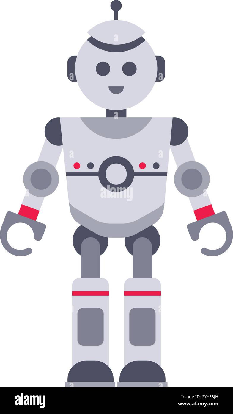 Minimalist white robot face icon hi-res stock photography and images ...