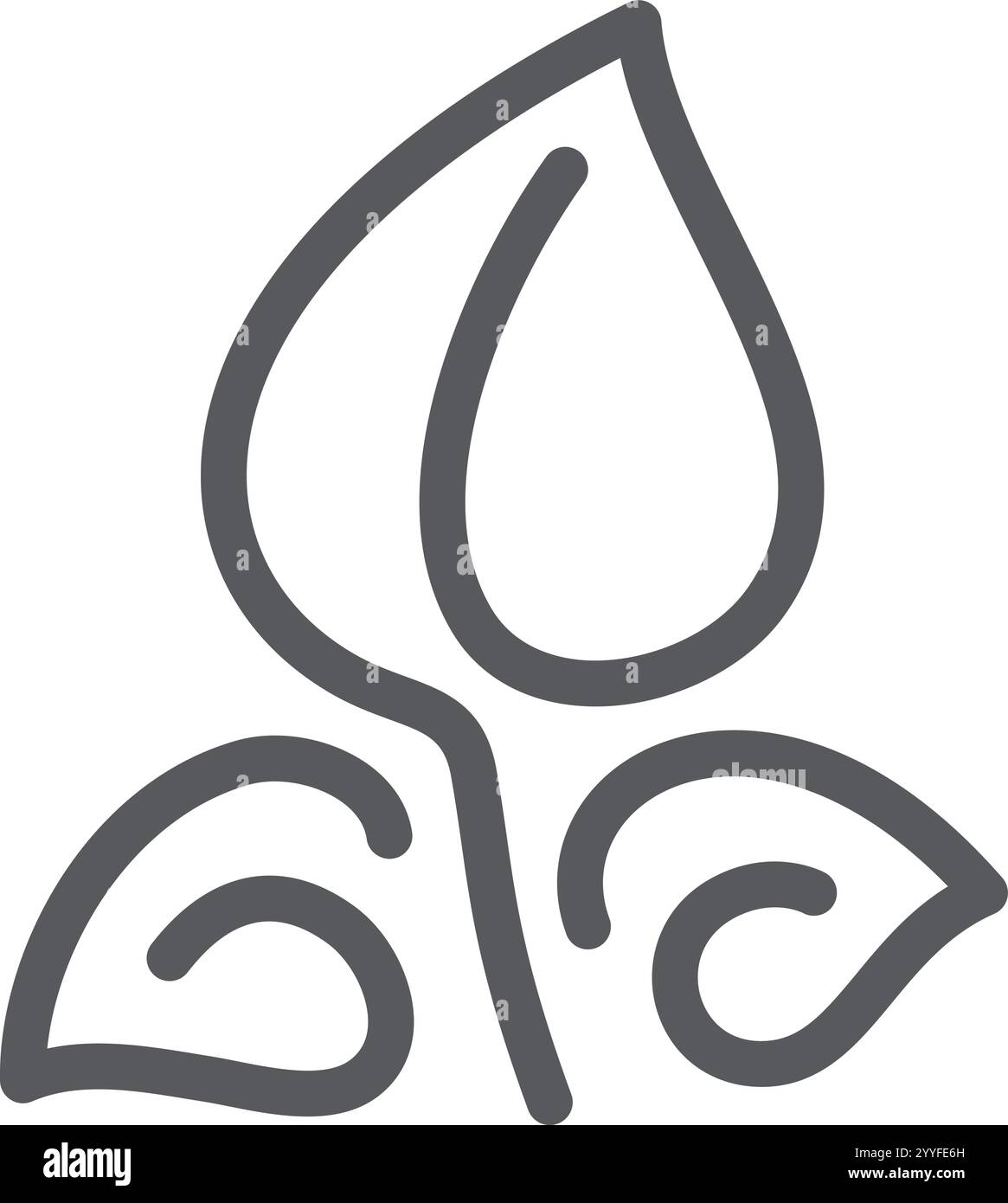 Minimalist line art illustration featuring a stylized sprout with three ...