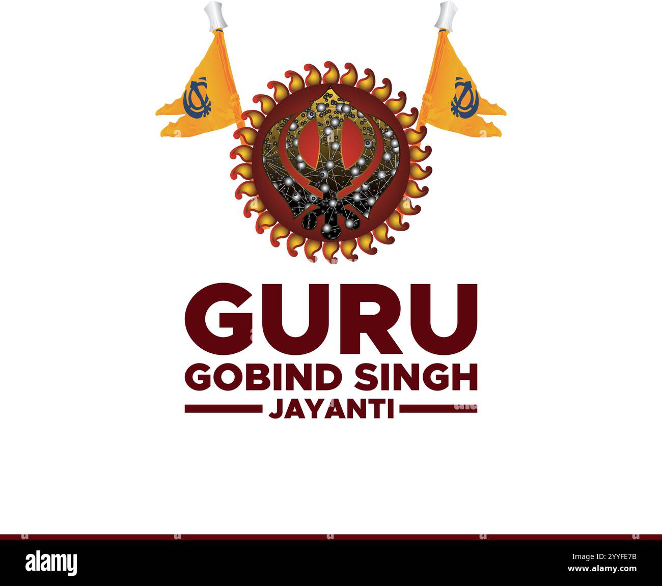 Vector illustration of Guru Gobind Singh Jayanti (birthday), Sikh ...