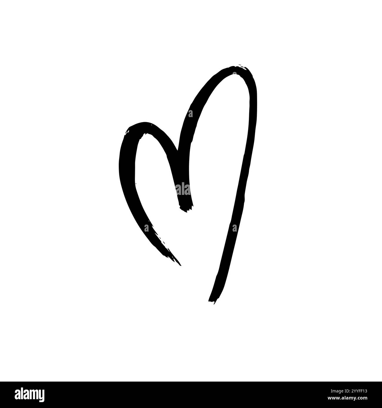 Hand Drawn Brush Heart Illustration Stock Vector Image & Art - Alamy