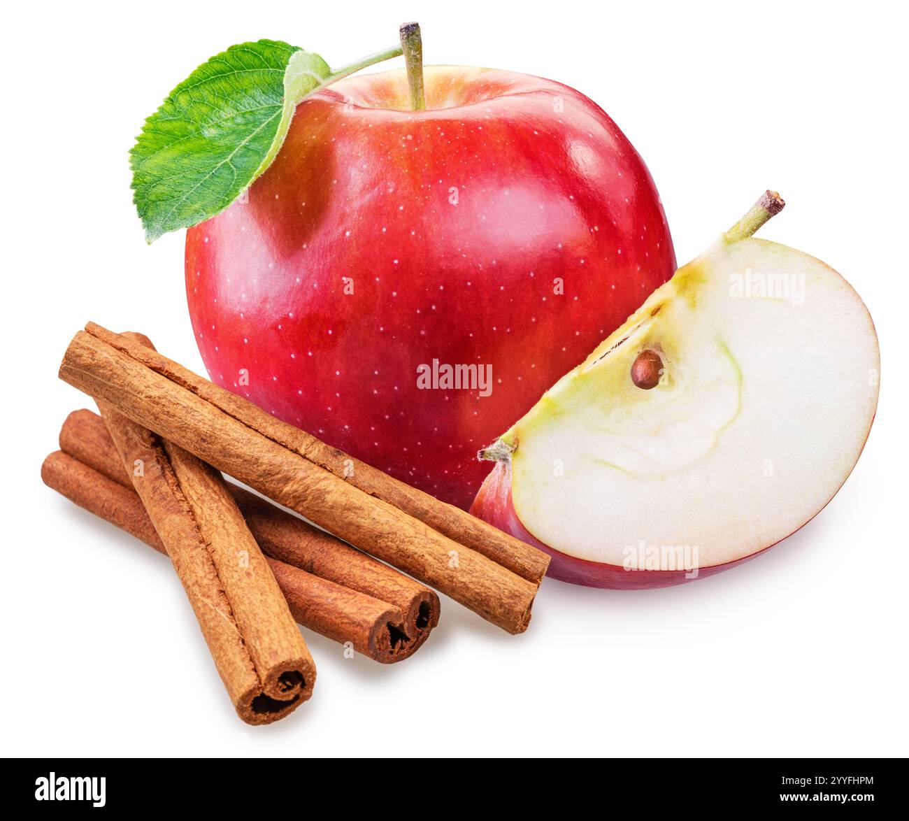 Red apple slice cinnamon hi-res stock photography and images - Alamy