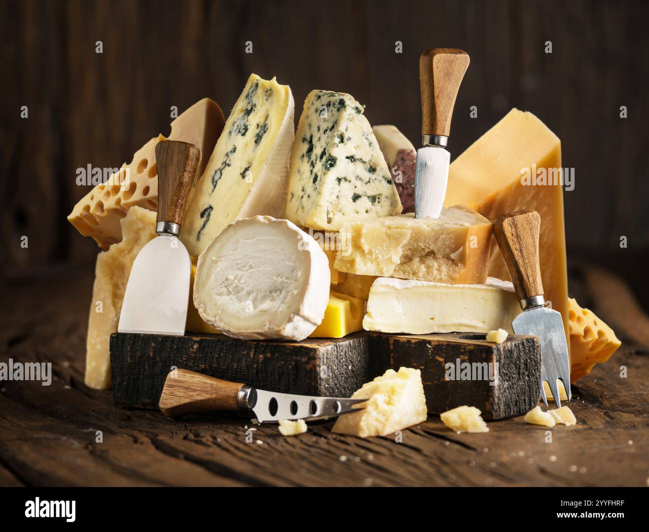 Chunks of cheeses hi-res stock photography and images - Alamy