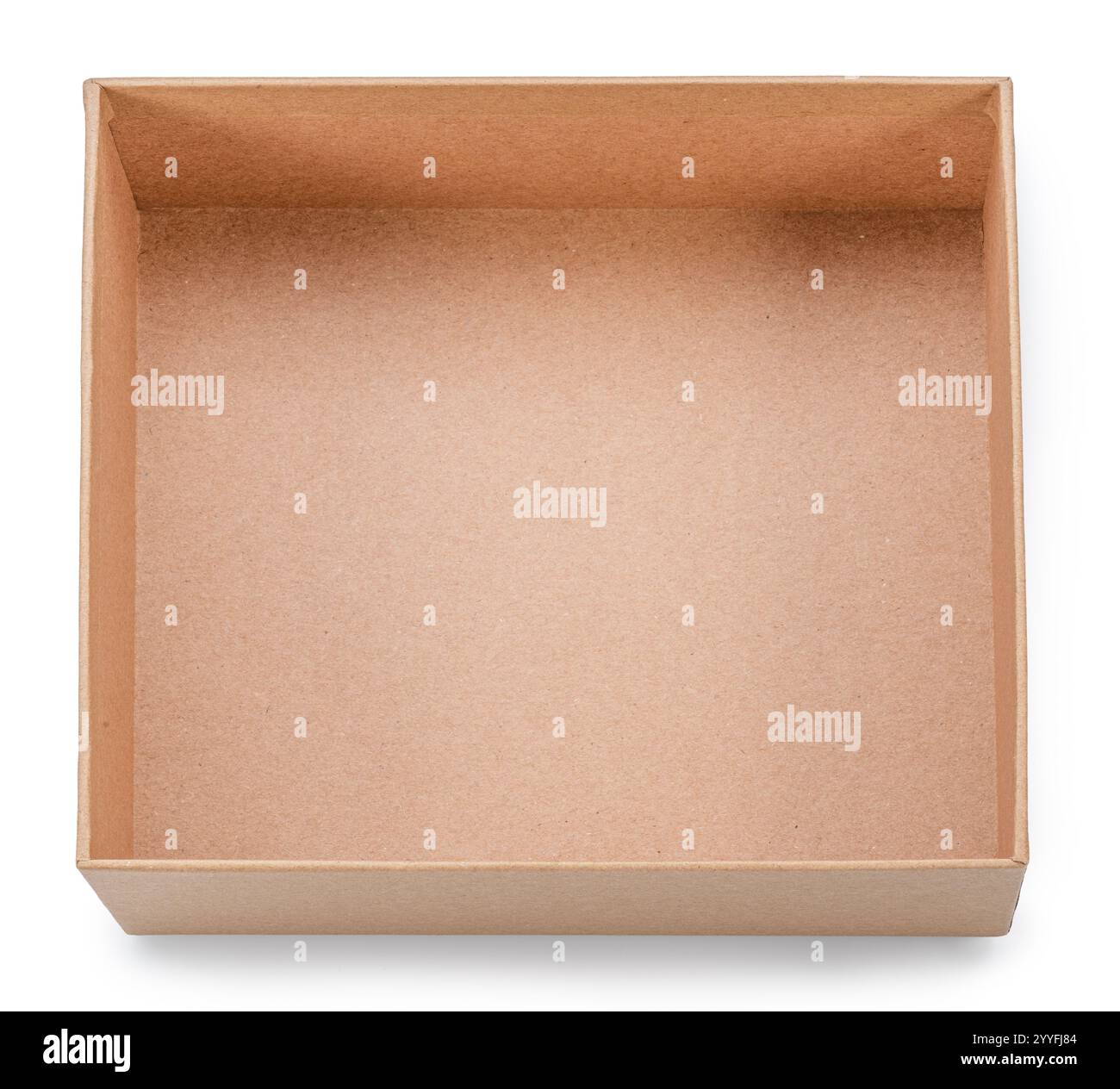 Open empty cardboard gift box isolated on white background, top view ...