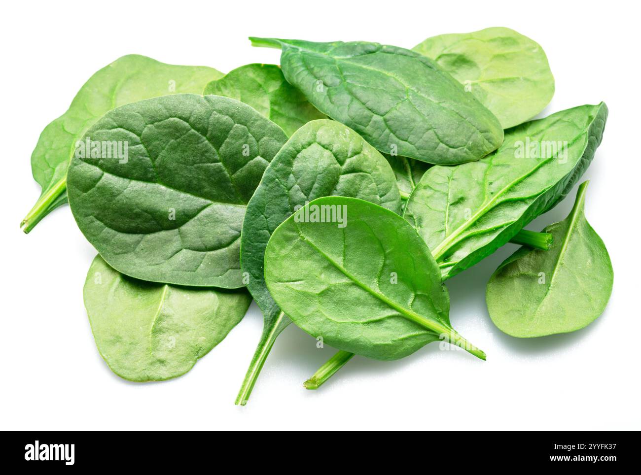Spinach leaves isolated on white background Stock Photo - Alamy