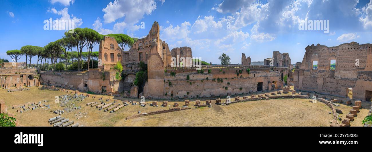 Palatine Rome View of the Palatine Hill in Rome, Italy: remain of the Palatine ...