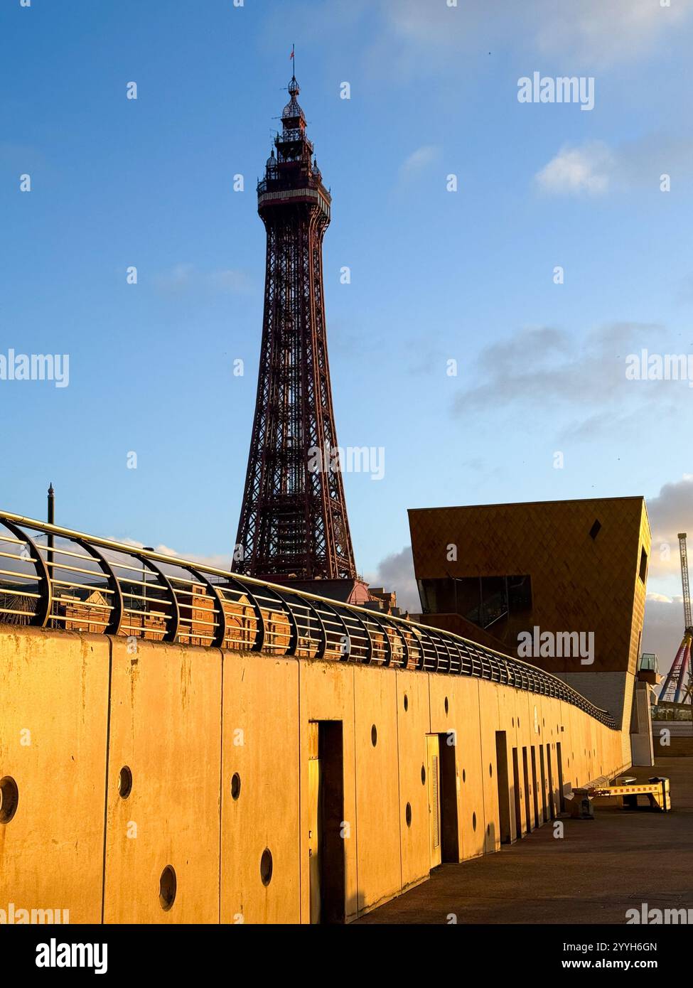 Blackpool Tower from North Promenade in late afternoon winter light. - Smartphone Captured Stock Image