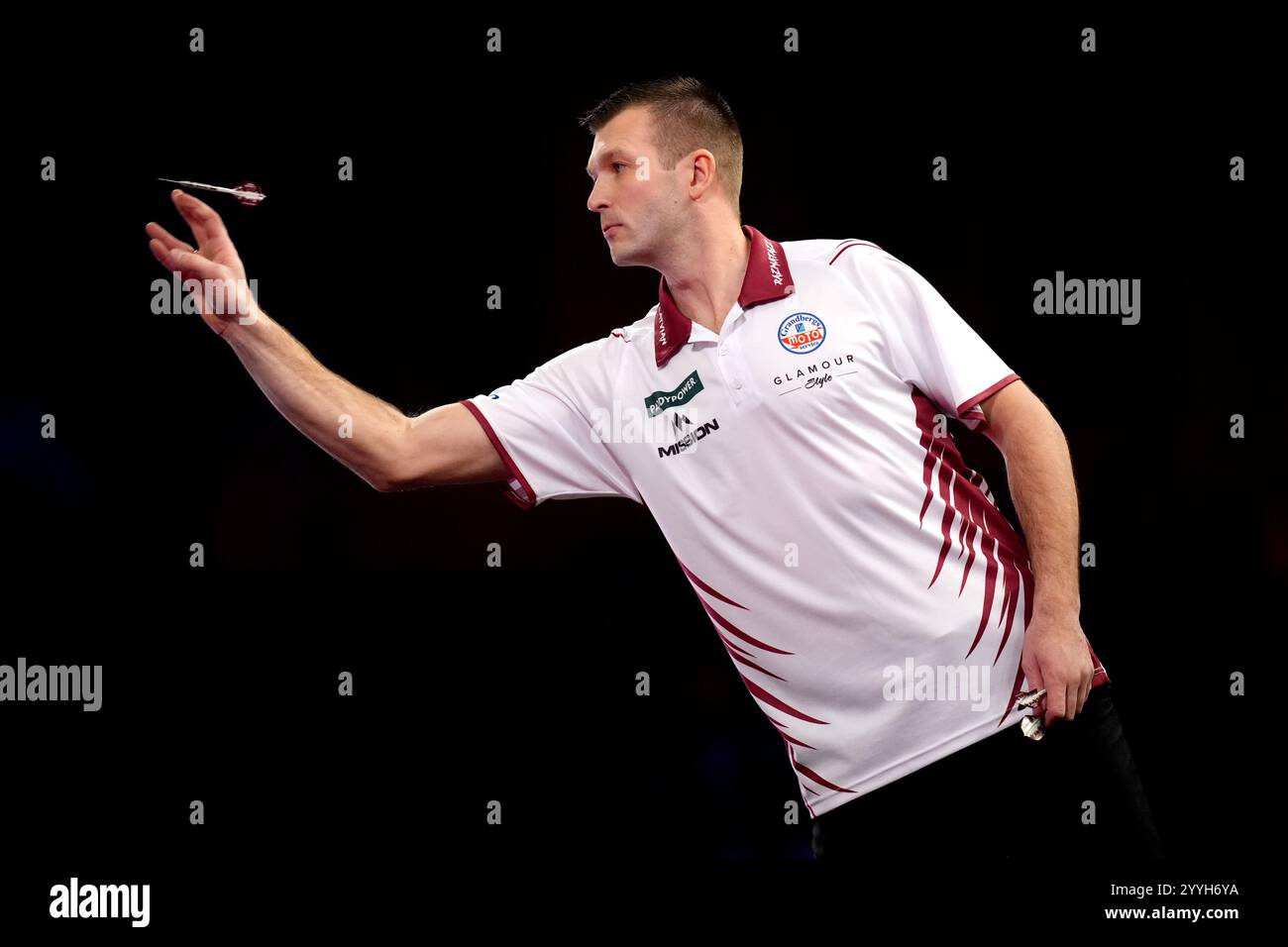 Madars Razma during his match against Dirk van Duijvenbode on day eight ...