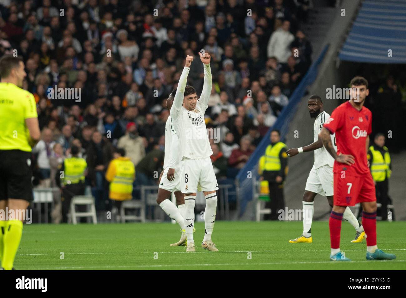 Spanish La Liga EA Sports soccer match Real Madrid vs Sevilla at ...