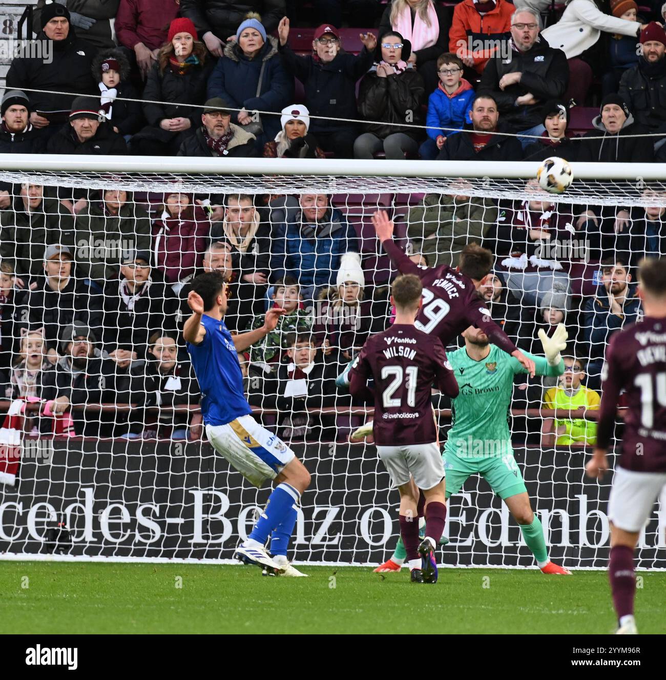 Tynecastle Park,Edinburgh.Scotland UK.22nd Dec 24 William Hill Scottish 