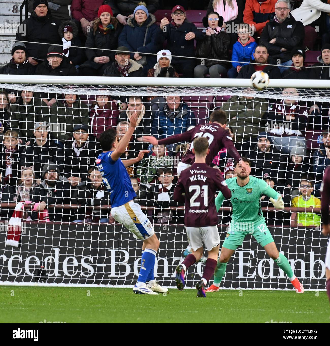 Tynecastle Park,Edinburgh.Scotland UK.22nd Dec 24 William Hill Scottish 